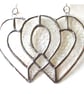 Entwined Heart Suncatcher Stained Glass Silver 25th Wedding 051 - Image 1