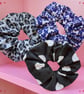 Pack of 3 Hair Scrunchies Ice Cream Blue & White 