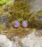      Ruby stud earrings sterling silver  - Image 3