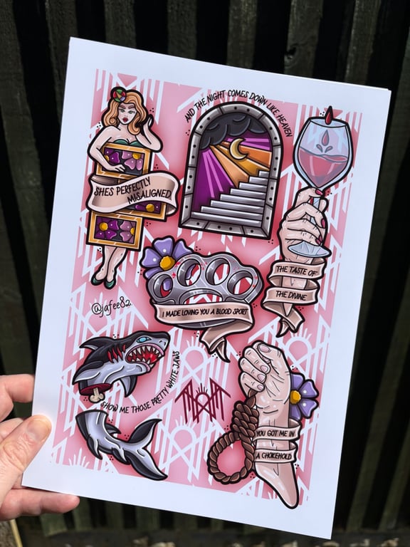 Sleep Token Full Colour New School Tattoo Flash Print