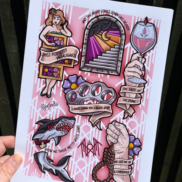 Sleep Token Full Colour New School Tattoo Flash Print