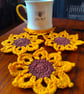 Crochet Sunflower Coasters
