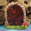 Freestanding Gnome Portal 4" OOAK Sculpt Fairy Door