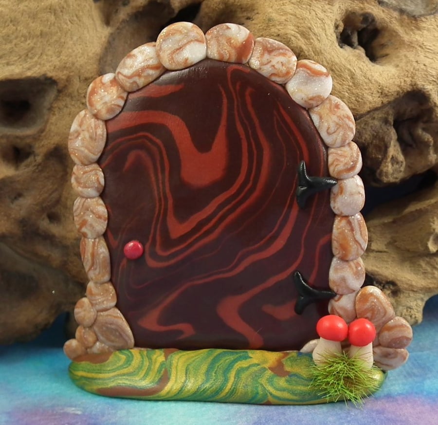 Freestanding Gnome Portal 4" OOAK Sculpt Fairy Door