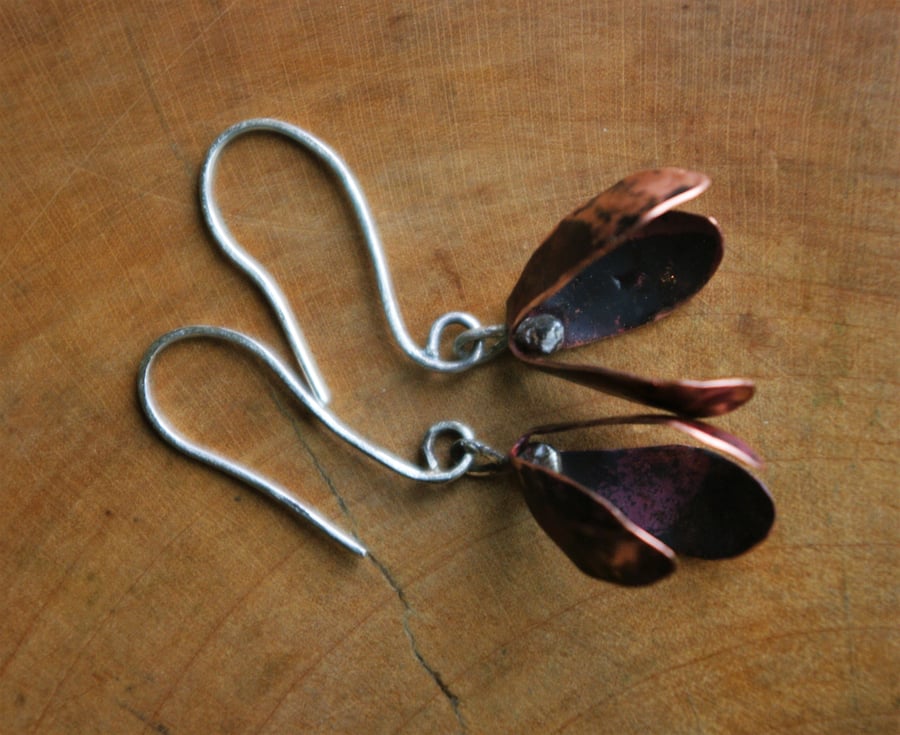 Copper Petal Earrings
