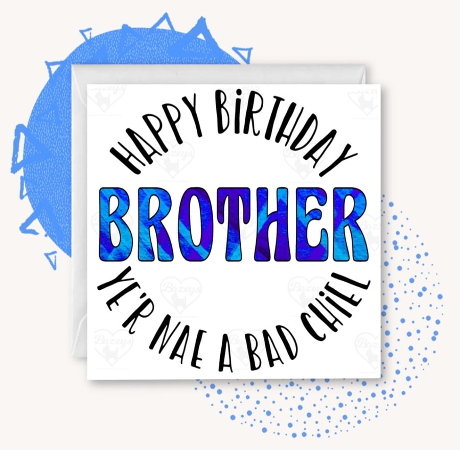 Happy Birthday Brother  Tartan Doric Greetings Card