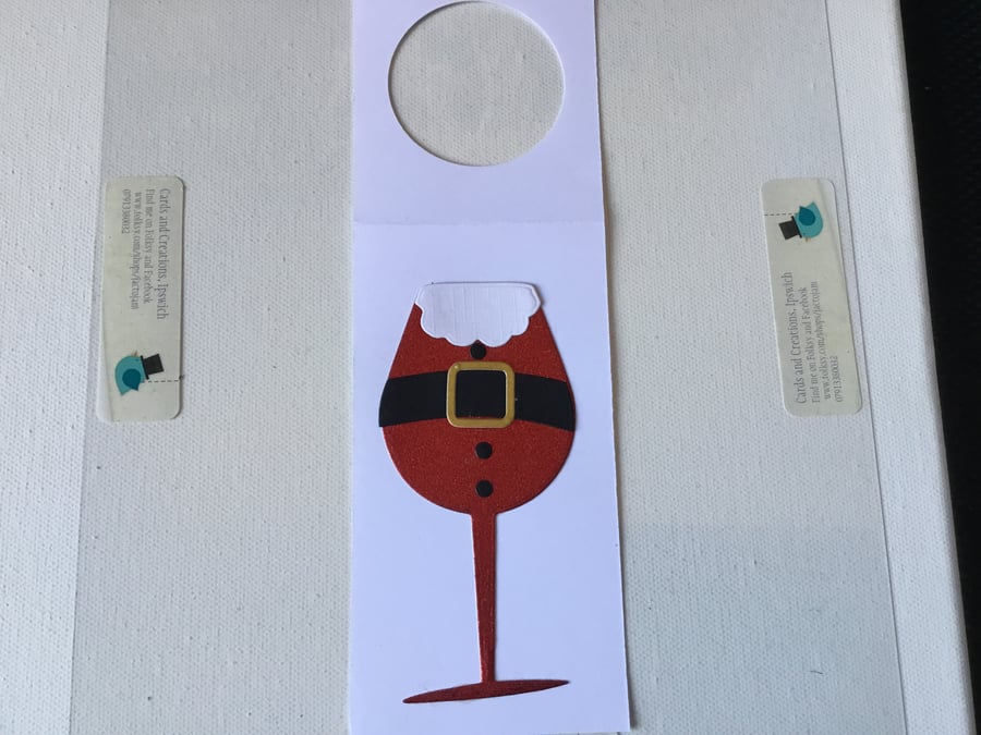Bottle gift tag. Christmas gift tag.  Handmade gift tag. CC710