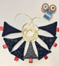 Christmas Tree Bunting Japanese Fabric Indigo - Image 2