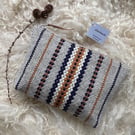 Wool Pouch - Caramel. Handwoven in Wales