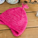 Pixie newborn baby hat - hand knit pixie style hat with ear flaps and tassel