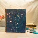 8x10 inch Journal - Black-Eyed Susans with Gold and Pink Ink (Folksy146)