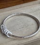 Silver spinner ring bangle, Chunky bangle with fidget rings, 60th birthday gift - Image 2