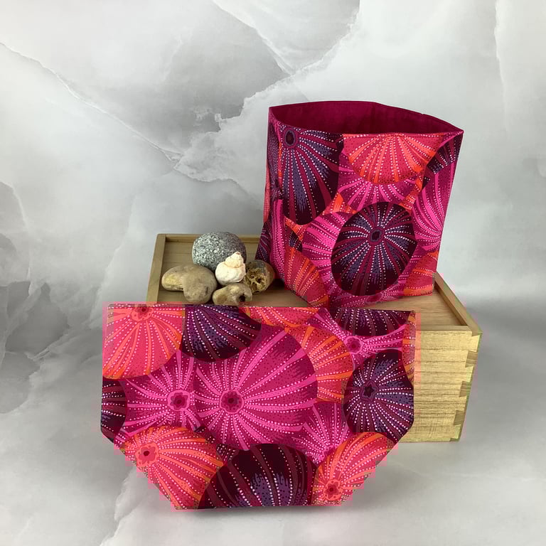 Handmade Sea Urchins fabric storage basket