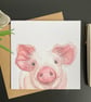 Pig Card. Birthday, Personalised or blank Piglet Card for Pig lover. - Image 9