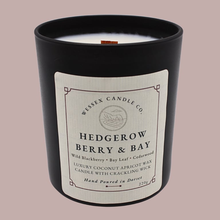 Blackberry & Bay Candle - Hedgerow Berry & Bay - Wooden Wick