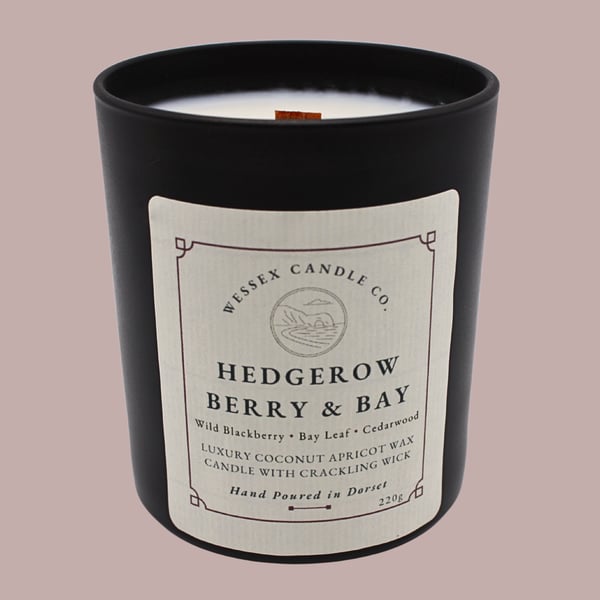 Blackberry & Bay Candle - Hedgerow Berry & Bay - Wooden Wick