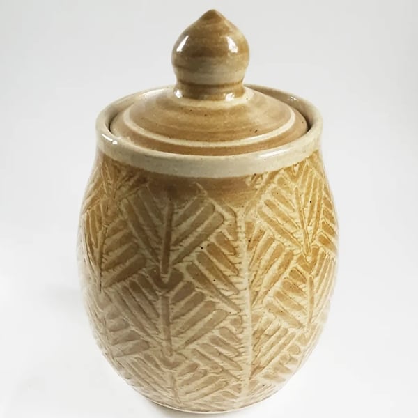 Hand Thrown Stoneware Ceramic Ginger Jar 