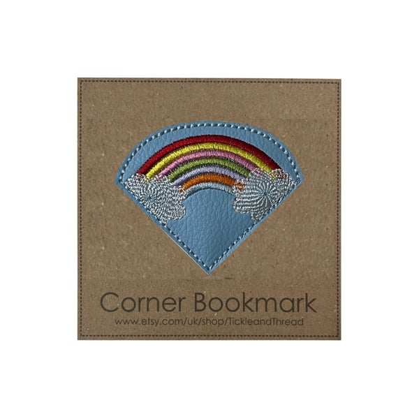 Blue skies Rainbow Corner Bookmark: Vinyl Bookmark