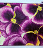Medium zipped pouch with vibrant purple pansy print - Image 4