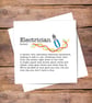 Electrician Definition Card - Funny birthday, thank you, good luck, personalised - Image 2
