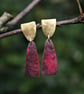Brass  and Copper Dangle Stud  Earrings  - Image 3