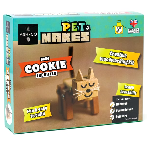 Cookie the Kitten, Woodwork craft kit for kids 