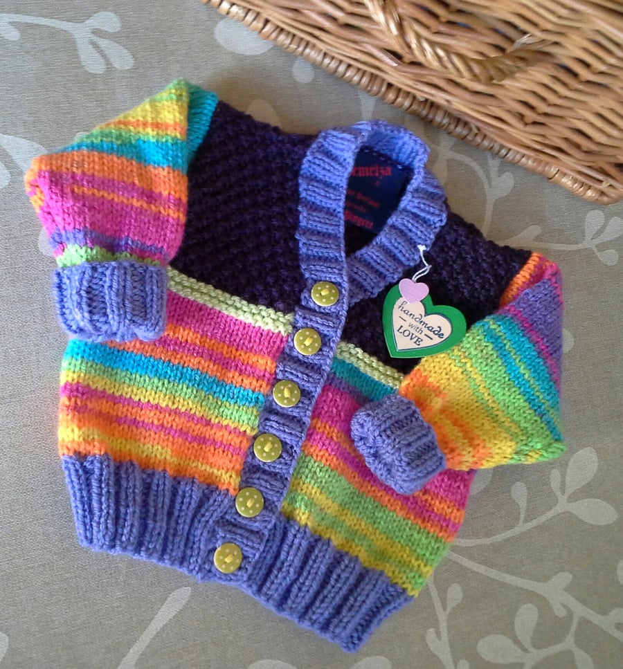 Baby Girl's Rainbow Cardigan  6-12 months