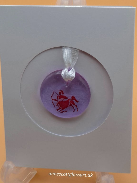 Sagittarius Fused Glass Card