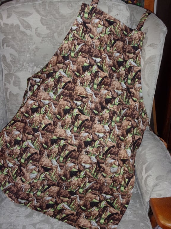 Adult Apron with an All Over Design of Horses