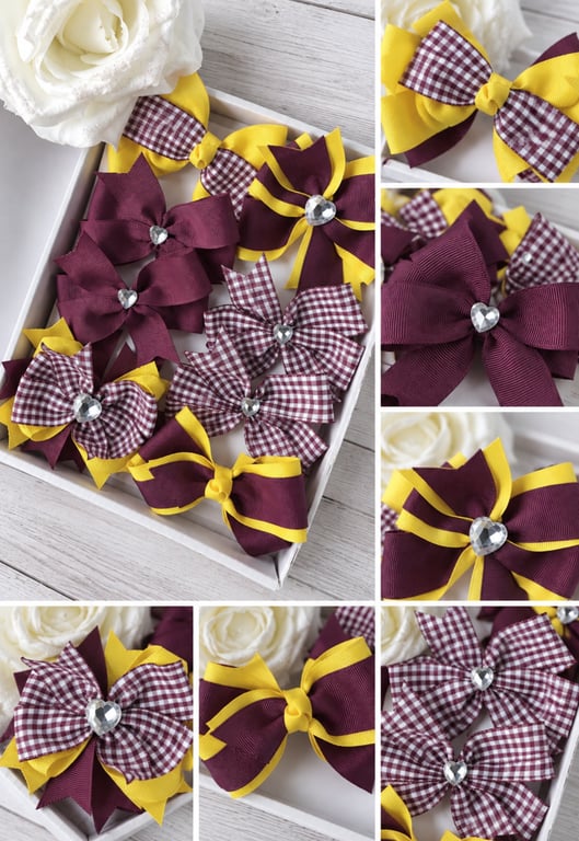 Sophia's Handmade 8-Piece School Sets- Burgundy & Yellow