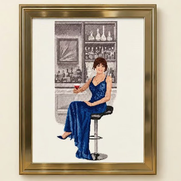 Complete Framed Cross Stitch – Stella from a design by John Clayton 