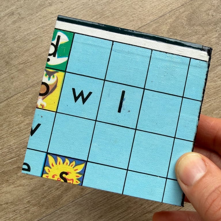 Scrabble for Juniors Coasters (Top Left - Green) - Upcycled from Real Board