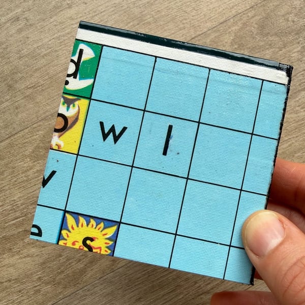 Scrabble for Juniors Coasters (Top Left - Green) - Upcycled from Real Board