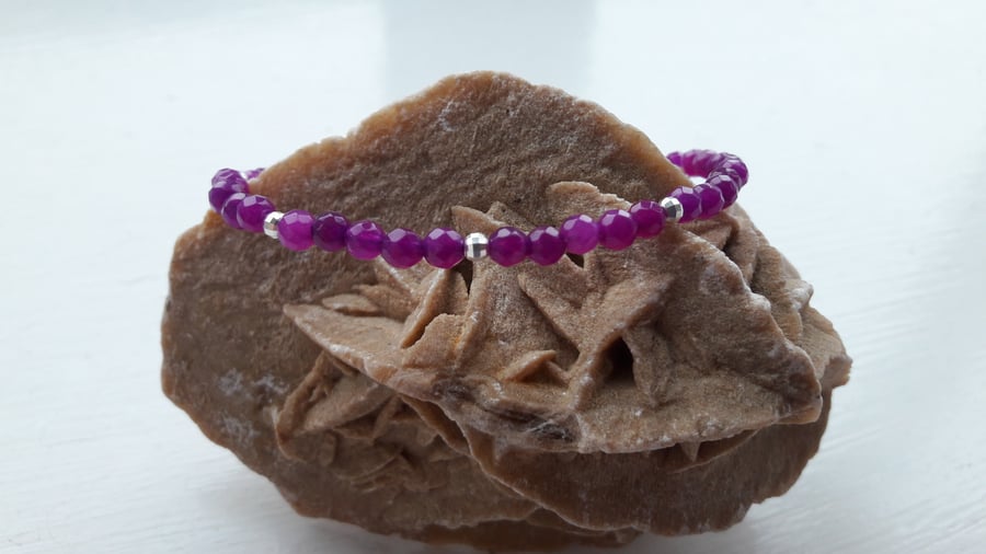 Purple Quartzite and Sterling Silver Beads with Your Choice of Charm