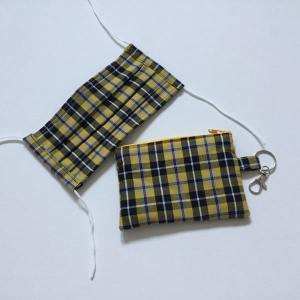 Cornish Tartan Face Mask and Purse 