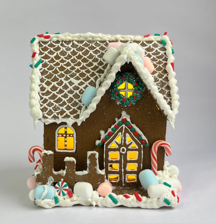 Christmas Decorations Gingerbread Ornaments Style House Lantern - READY TO SHIP