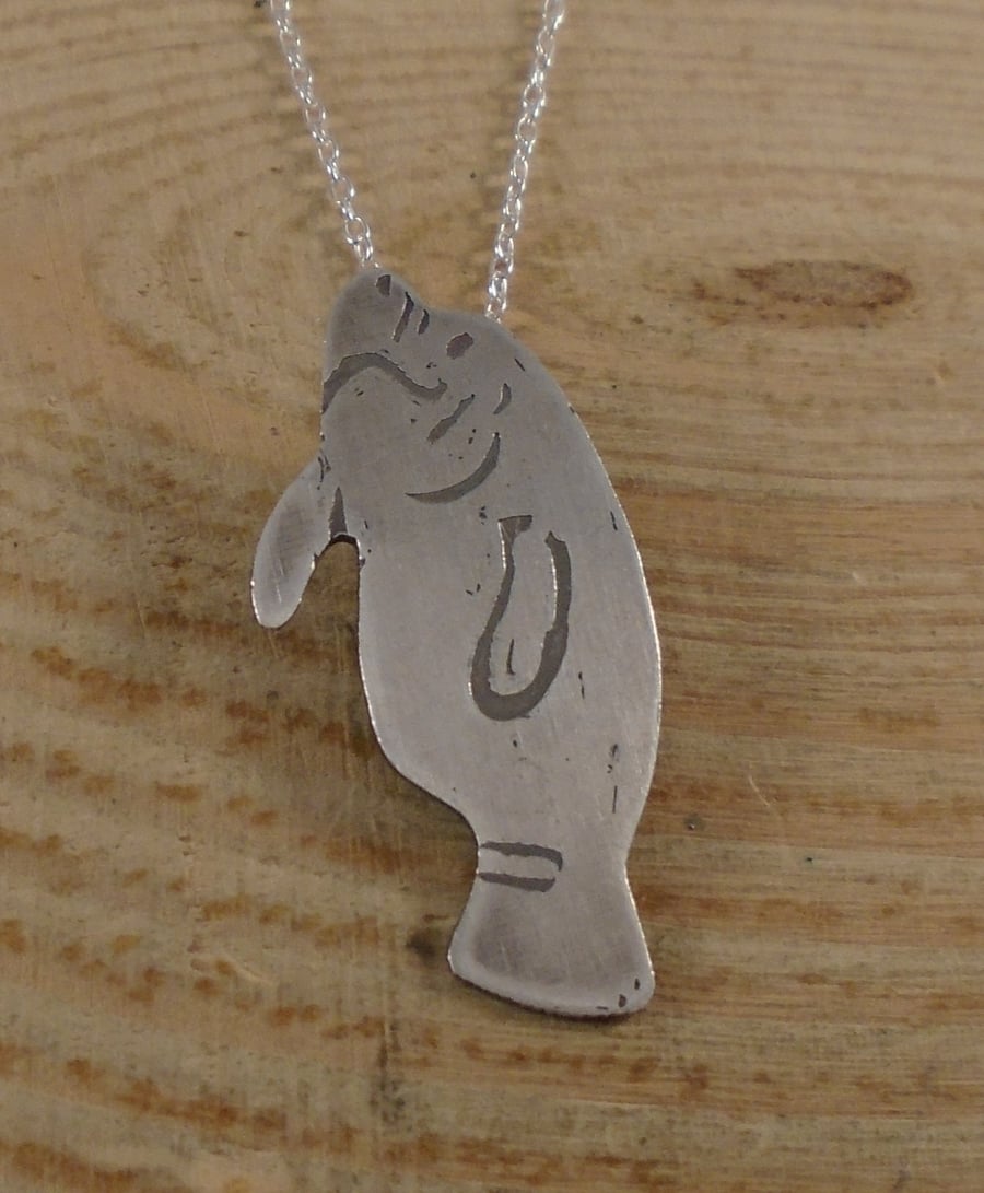 Sterling Silver Manatee Necklace