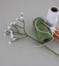 Gypsophila flower, single stem macrame, textile forever flower