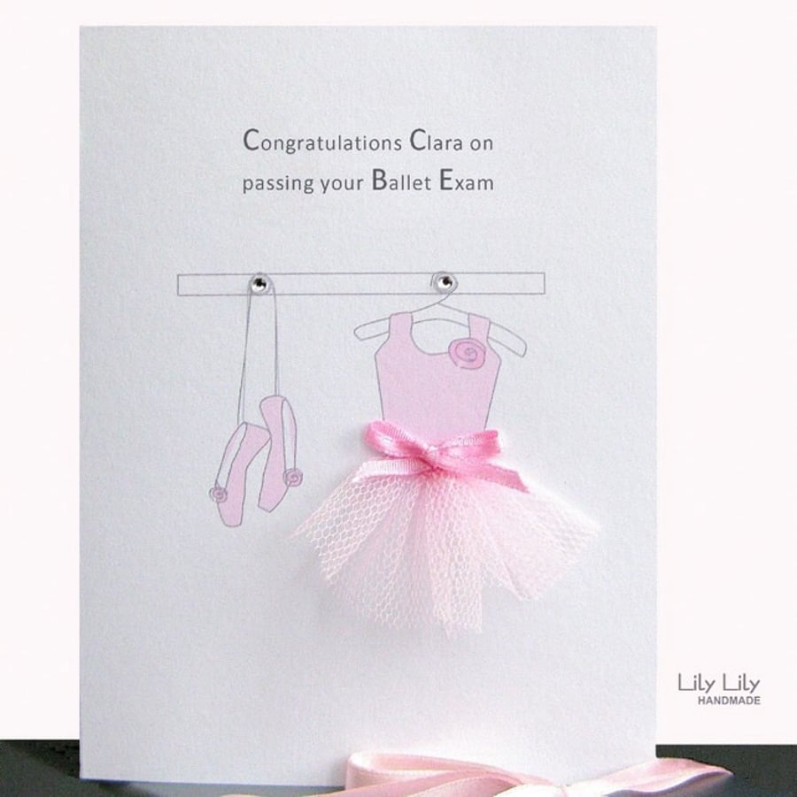 Congratulations Ballerina Card, Personalised, by Lily Lily Handmade 