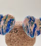 Heart pink marble night sky stud arrings - Image 2