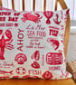 Red Seafood: Cushion Cover 17” (43cm) 