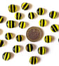 25g bees - fused glass cabochons made with Bullseye 90coe glass