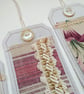Gift Tags - plum pink, reclaimed curtain textiles with vintage silk and lace - Image 4