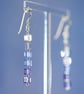 Earrings Sparkly Swarovski cubes and sterling silver dangle design - Image 1