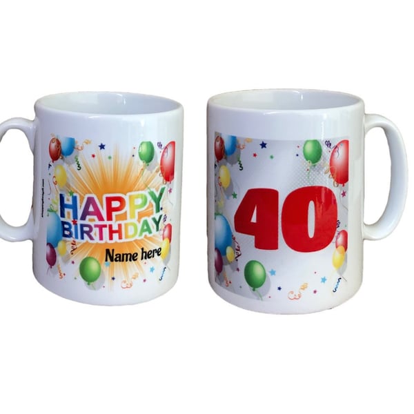 Personalised Birthday Mug. Add the name and age. Birthday mugs 