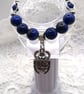Lapis Lazuli Stretch Bracelet with Egyptian Scarab Charm. Free UK Postage. - Image 3