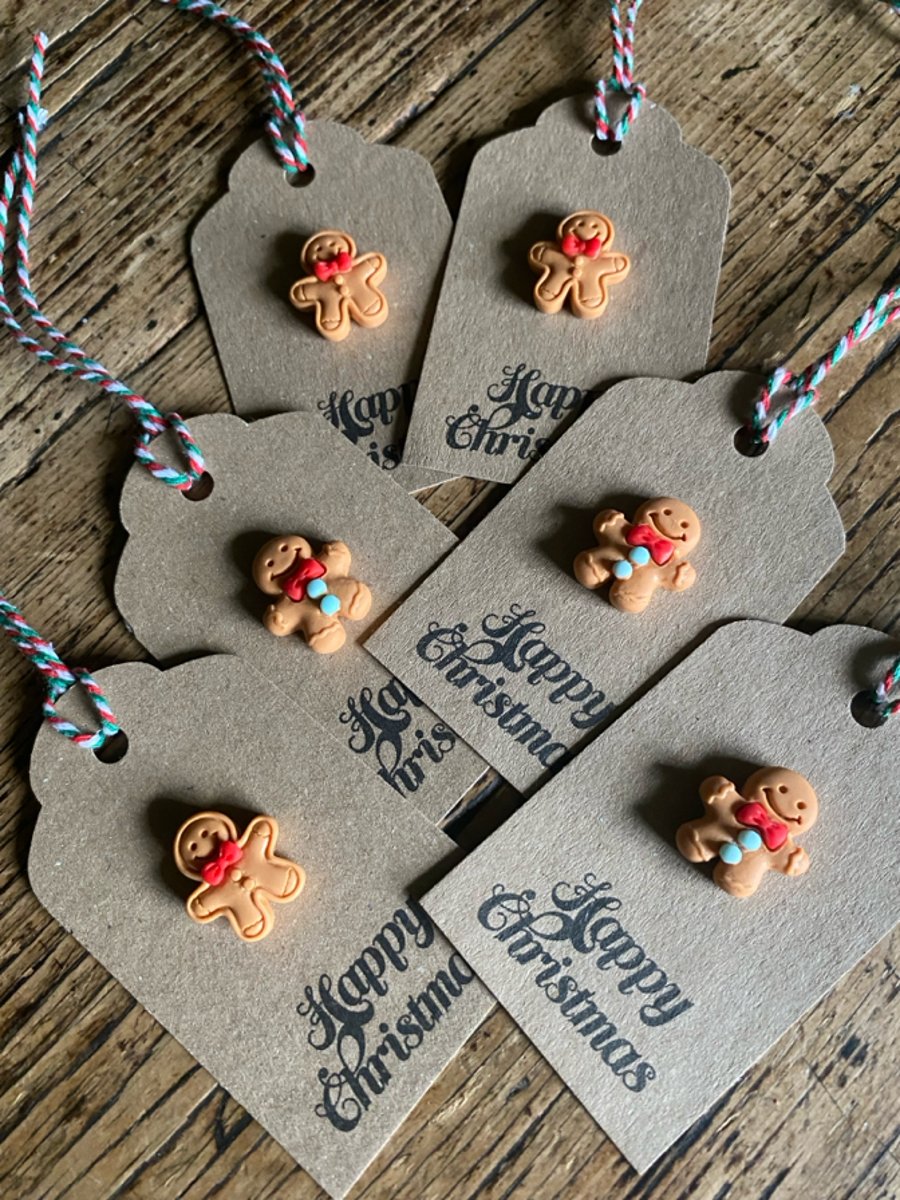 6 Christmas Gingerbread Tags