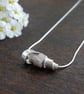 Silver birch bark scroll pendant - textured recycled silver - Image 5
