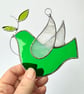 Stained Glass Dove Suncatcher - Hand Made Hanging Decoration - White - Image 7
