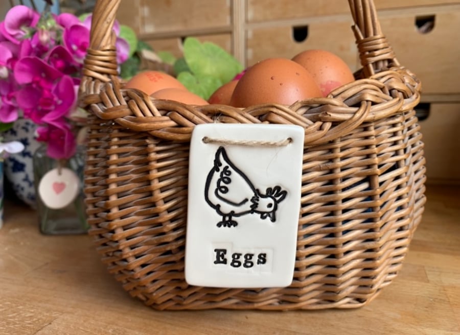 Ceramic Chicken Motif Eggs Tile